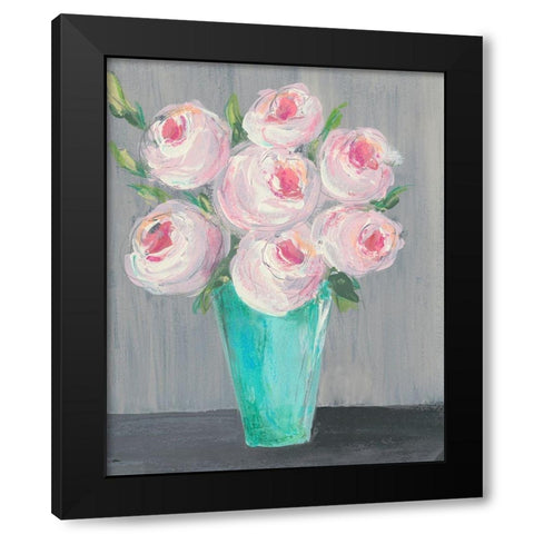Sorbet Floral II Black Modern Wood Framed Art Print with Double Matting by Moore, Regina