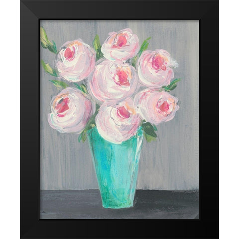 Sorbet Floral II Black Modern Wood Framed Art Print by Moore, Regina