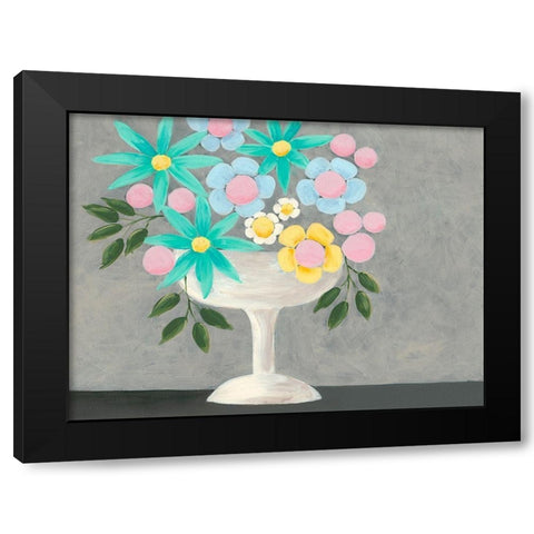 Nouveau Flowers II Black Modern Wood Framed Art Print by Moore, Regina