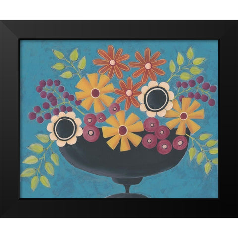 Flowers Galore II Black Modern Wood Framed Art Print by Moore, Regina