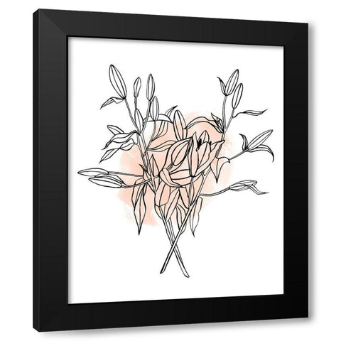 Lilies on Pink I Black Modern Wood Framed Art Print with Double Matting by Scarvey, Emma