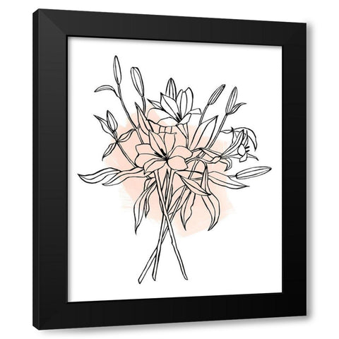Lilies on Pink II Black Modern Wood Framed Art Print by Scarvey, Emma