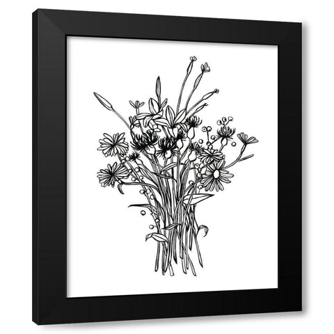 Black and White Bouquet I Black Modern Wood Framed Art Print with Double Matting by Scarvey, Emma