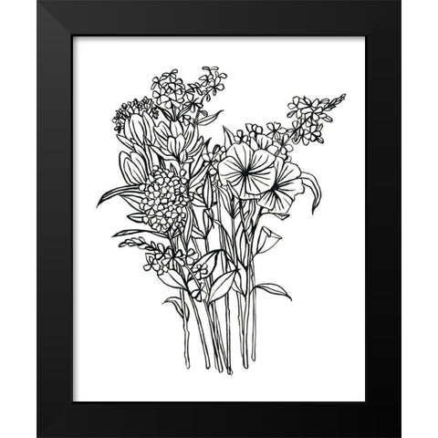 Black and White Bouquet II Black Modern Wood Framed Art Print by Scarvey, Emma