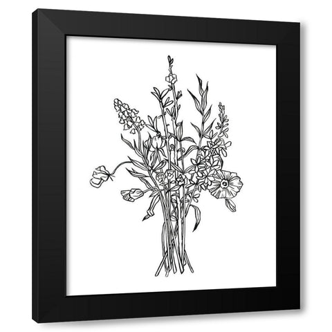 Black and White Bouquet IV Black Modern Wood Framed Art Print with Double Matting by Scarvey, Emma