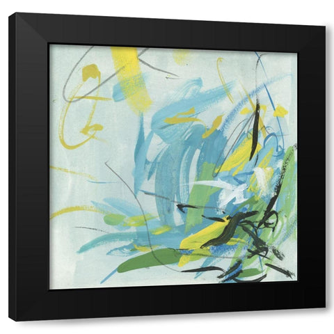 Summer Symphony IV Black Modern Wood Framed Art Print with Double Matting by Wang, Melissa