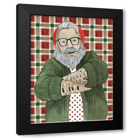 Hipster Santa II Black Modern Wood Framed Art Print with Double Matting by Popp, Grace