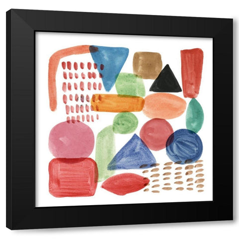 Colour Code II Black Modern Wood Framed Art Print with Double Matting by Wang, Melissa