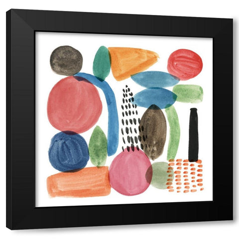 Colour Code III Black Modern Wood Framed Art Print with Double Matting by Wang, Melissa