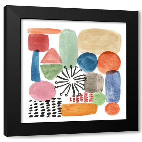 Colour Code IV Black Modern Wood Framed Art Print with Double Matting by Wang, Melissa