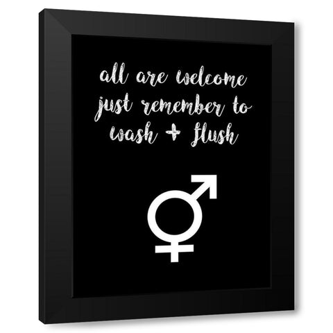 Human Bathroom III Black Modern Wood Framed Art Print with Double Matting by Fagalde, Jarman