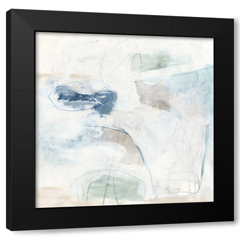 Pebble Coast I Black Modern Wood Framed Art Print with Double Matting by Vess, June Erica