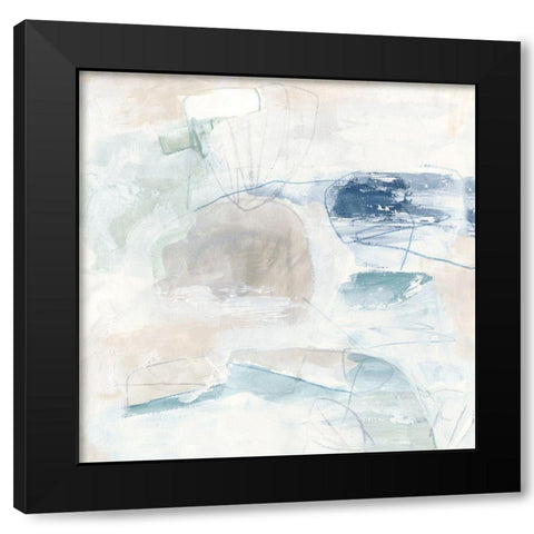 Pebble Coast III Black Modern Wood Framed Art Print with Double Matting by Vess, June Erica