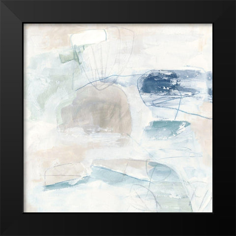 Pebble Coast III Black Modern Wood Framed Art Print by Vess, June Erica