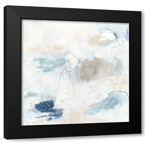 Pebble Coast IV Black Modern Wood Framed Art Print with Double Matting by Vess, June Erica