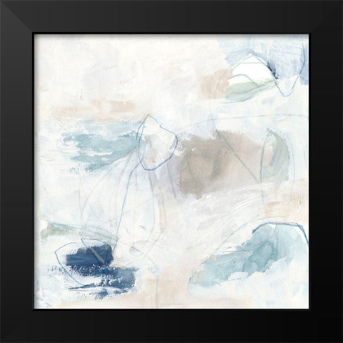 Pebble Coast IV Black Modern Wood Framed Art Print by Vess, June Erica