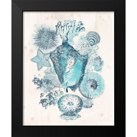 Coastal Melange III Black Modern Wood Framed Art Print by Vess, June Erica
