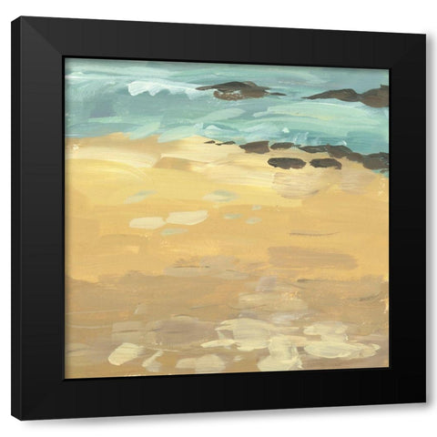 Wave Impression I Black Modern Wood Framed Art Print with Double Matting by Wang, Melissa