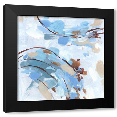 Restless Wave II Black Modern Wood Framed Art Print with Double Matting by Wang, Melissa