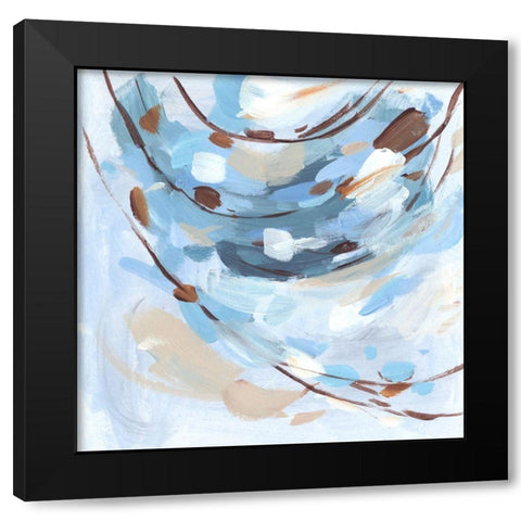 Restless Wave III Black Modern Wood Framed Art Print with Double Matting by Wang, Melissa
