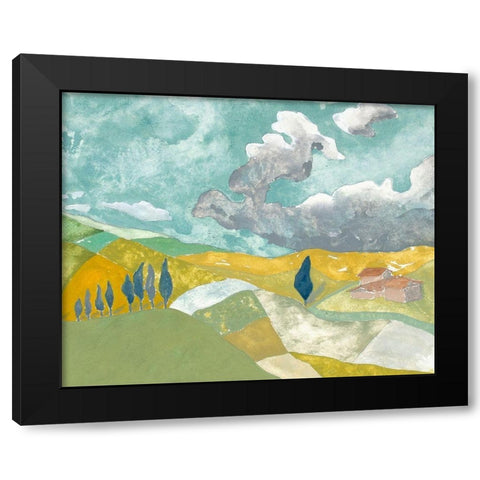 Tuscan Plein Air I Black Modern Wood Framed Art Print with Double Matting by Delamater, Rob