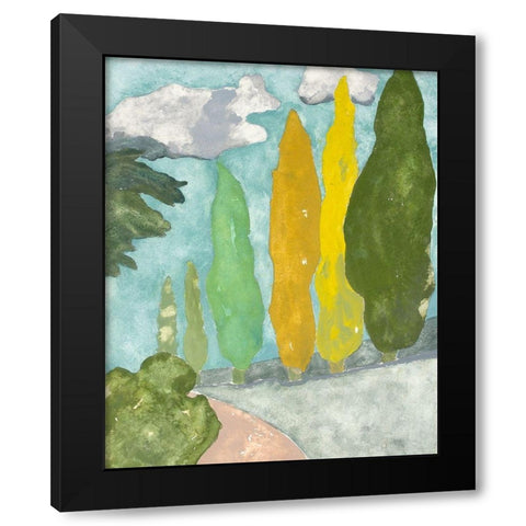 Tuscan Plein Air II Black Modern Wood Framed Art Print with Double Matting by Delamater, Rob