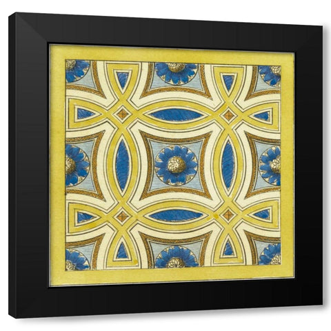 Florentine Tile I Black Modern Wood Framed Art Print by Vision Studio