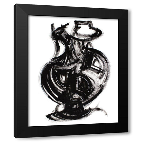 Etruscan Vessel III Black Modern Wood Framed Art Print with Double Matting by Delamater, Rob
