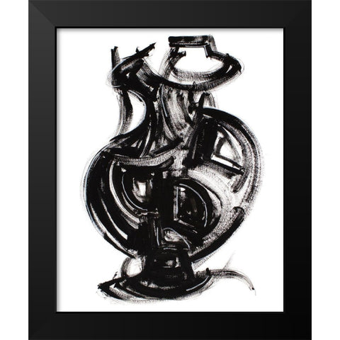 Etruscan Vessel III Black Modern Wood Framed Art Print by Delamater, Rob