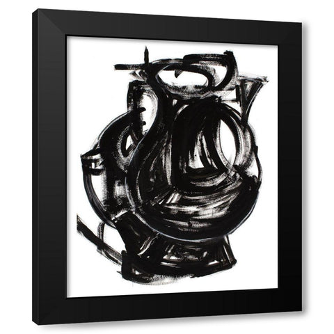 Etruscan Vessel IV Black Modern Wood Framed Art Print by Delamater, Rob