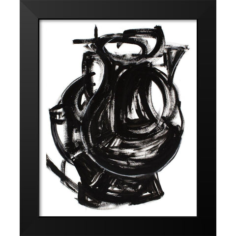 Etruscan Vessel IV Black Modern Wood Framed Art Print by Delamater, Rob