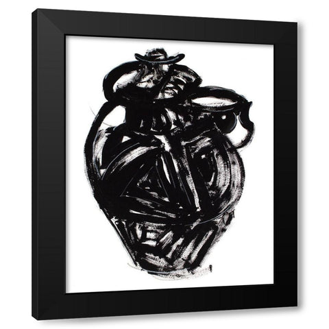 Etruscan Vessel V Black Modern Wood Framed Art Print by Delamater, Rob