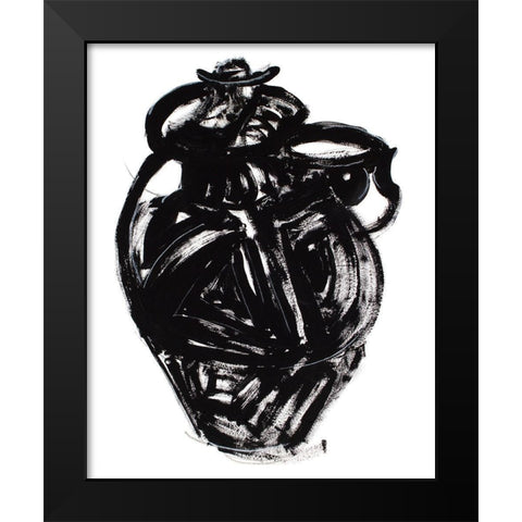 Etruscan Vessel V Black Modern Wood Framed Art Print by Delamater, Rob