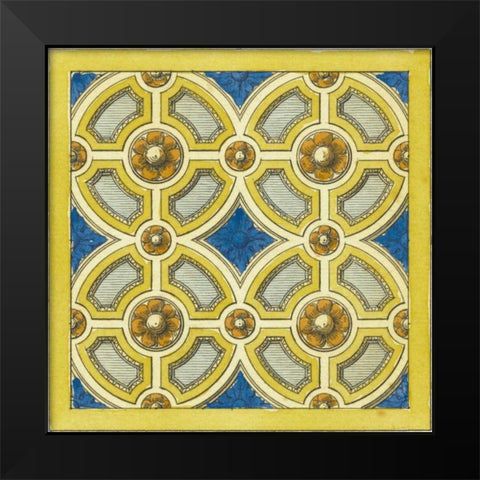 Florentine Tile II Black Modern Wood Framed Art Print by Vision Studio