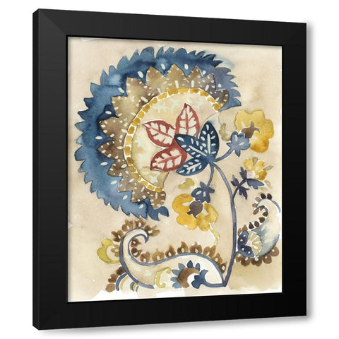 Paisley Path II Black Modern Wood Framed Art Print with Double Matting by Zarris, Chariklia