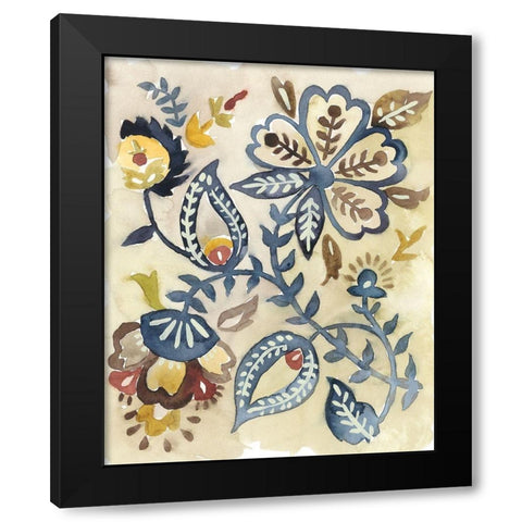 Paisley Path III Black Modern Wood Framed Art Print by Zarris, Chariklia