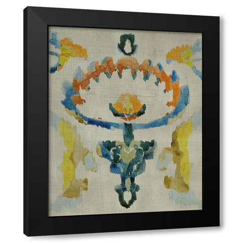 Bohemian Ikat VI Black Modern Wood Framed Art Print with Double Matting by Zarris, Chariklia