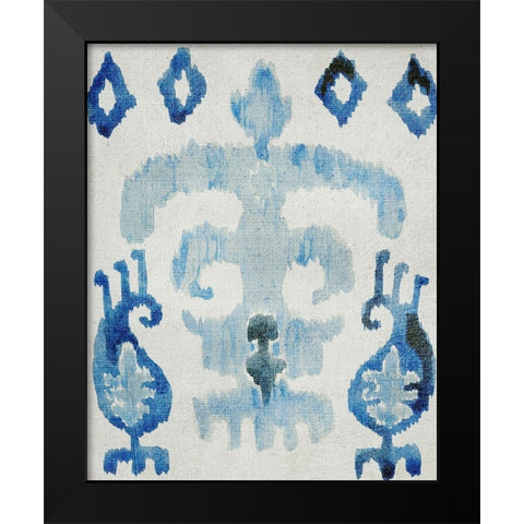 Sapphire Ikat III Black Modern Wood Framed Art Print by Zarris, Chariklia