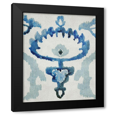 Sapphire Ikat VI Black Modern Wood Framed Art Print with Double Matting by Zarris, Chariklia