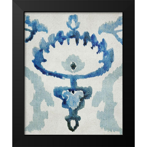 Sapphire Ikat VI Black Modern Wood Framed Art Print by Zarris, Chariklia