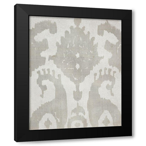 Shadow Ikat V Black Modern Wood Framed Art Print with Double Matting by Zarris, Chariklia