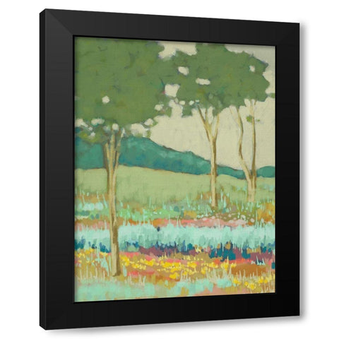 Tapestry Trees II Black Modern Wood Framed Art Print with Double Matting by Zarris, Chariklia