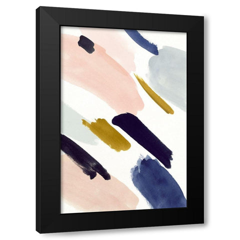 Brushmarks I Black Modern Wood Framed Art Print with Double Matting by Borges, Victoria