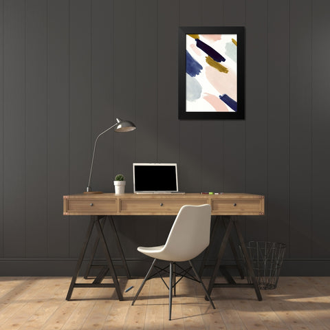 Brushmarks II Black Modern Wood Framed Art Print by Borges, Victoria