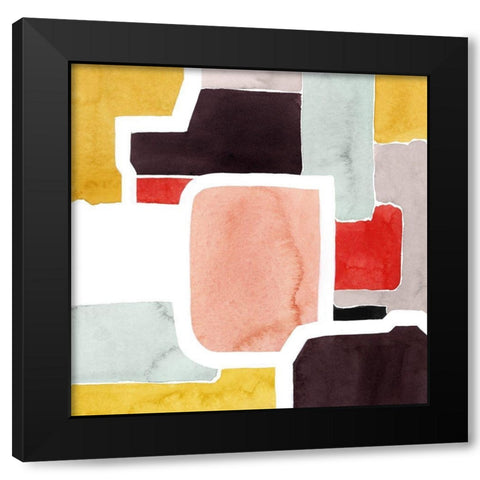 Color Blocking II Black Modern Wood Framed Art Print by Popp, Grace