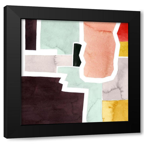 Color Blocking III Black Modern Wood Framed Art Print by Popp, Grace