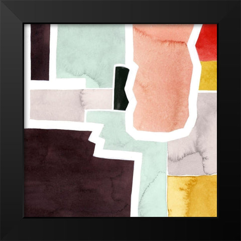 Color Blocking III Black Modern Wood Framed Art Print by Popp, Grace