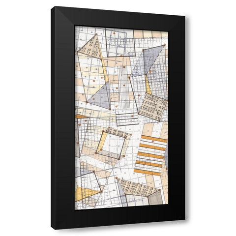 Funky Grid IV Black Modern Wood Framed Art Print with Double Matting by Galapon, Nikki