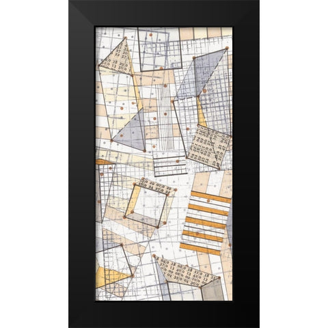 Funky Grid IV Black Modern Wood Framed Art Print by Galapon, Nikki
