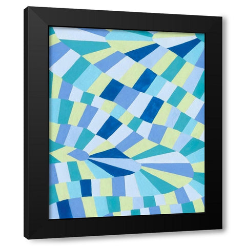 Grid Flow II Black Modern Wood Framed Art Print with Double Matting by Galapon, Nikki